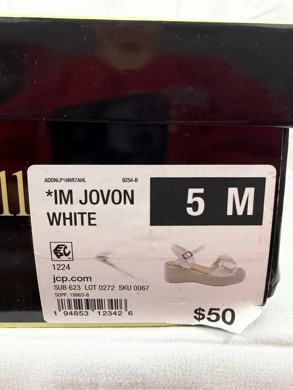 NWT I. Miller Women’s Size 5 White Floral Platform Espadrille Sandals